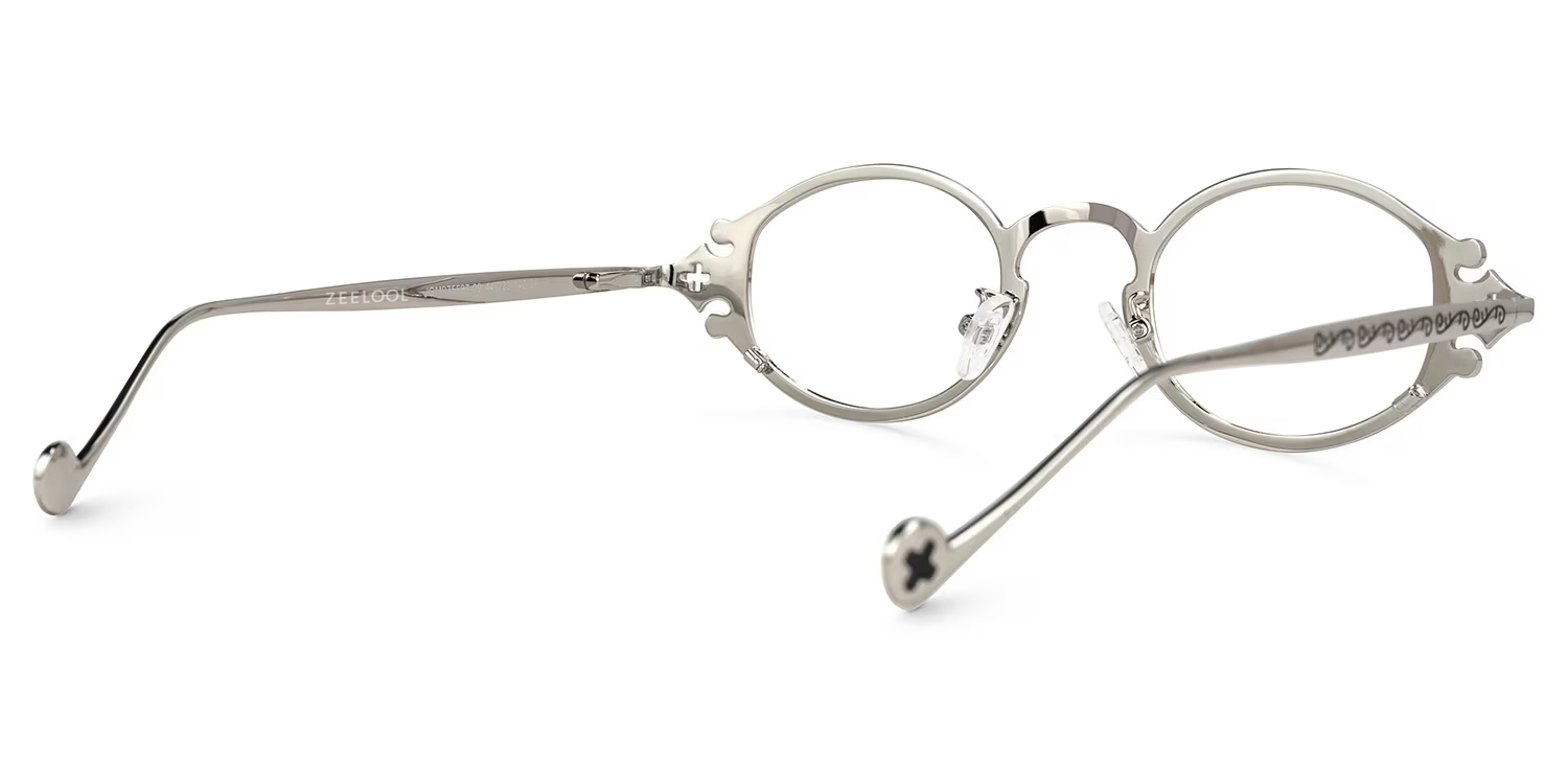 Oval Serena Silver Eyeglasses and Glasses Frames Deals3