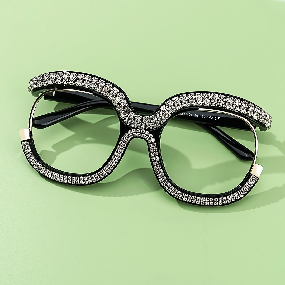 Veasley Square Rhinestone Prescription Glasses4