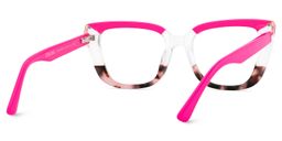 Lannez Rectangle Neon Pink Glasses5
