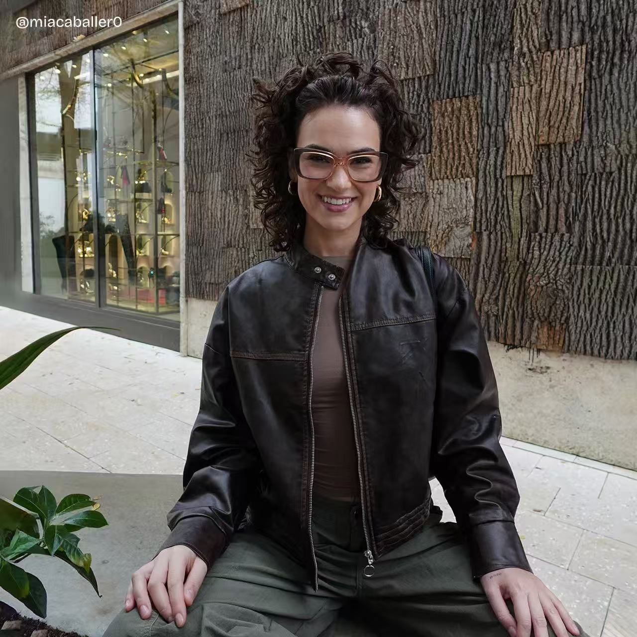 Leona Rectangle Brown Omber Glasses with Glittering Powder | ZEELOOL7