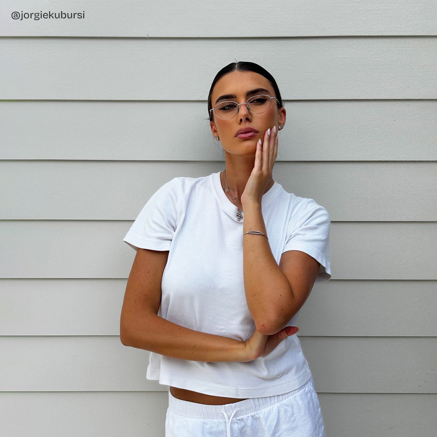 Everett Silver Frame Glasses with Geometric Frame Online |  ZEELOOL UK8