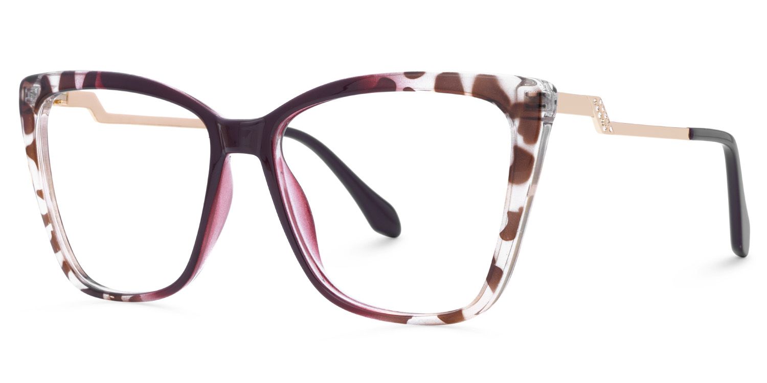 Awilda Cateye Purple and tortoise Glasses and Frame1
