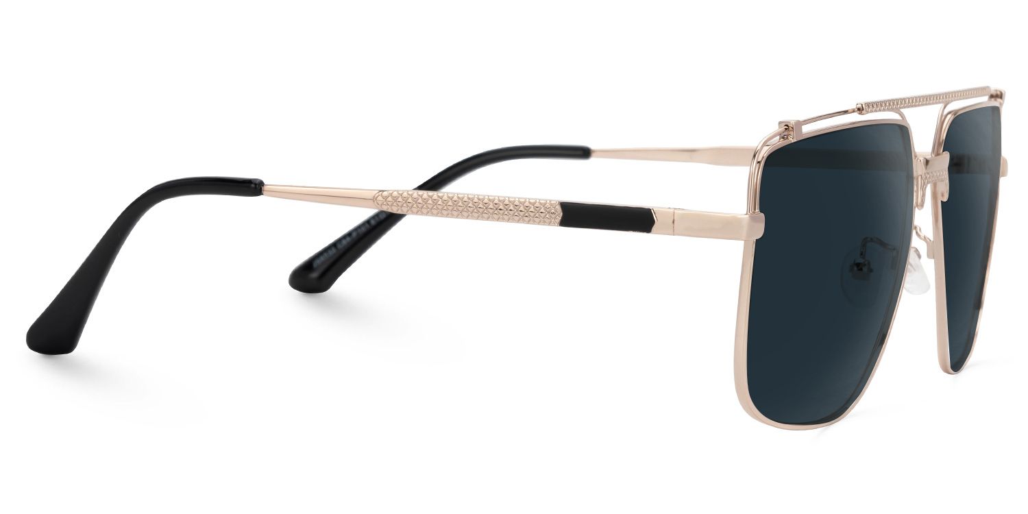 Arellano Gold Aviator Polarized Sunglasses for Driving | ZEELOOL UK2