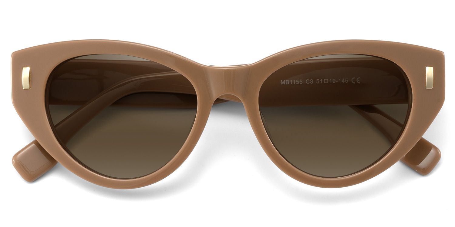 Azura Cat Eye Sunglasses with Acetate Brown Frames | ZEELOOL CA1