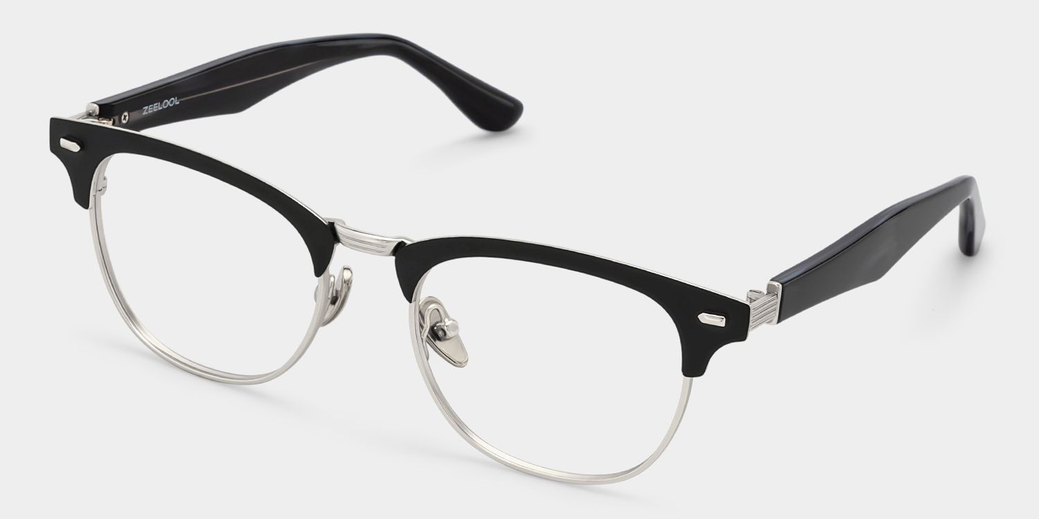 Penelope Silver Browline Glasses for Men | ZEELOOL3