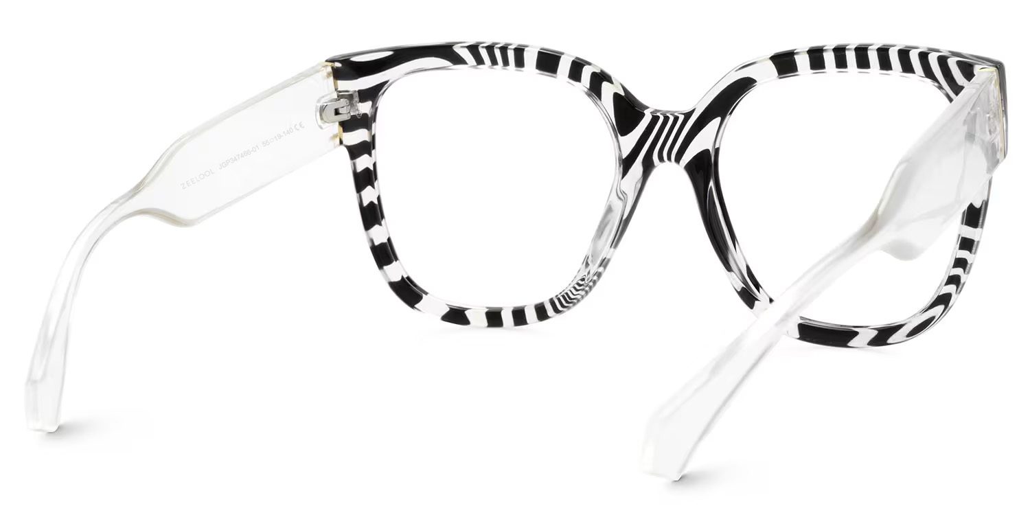 Reineke Square Zebra Print Glasses3
