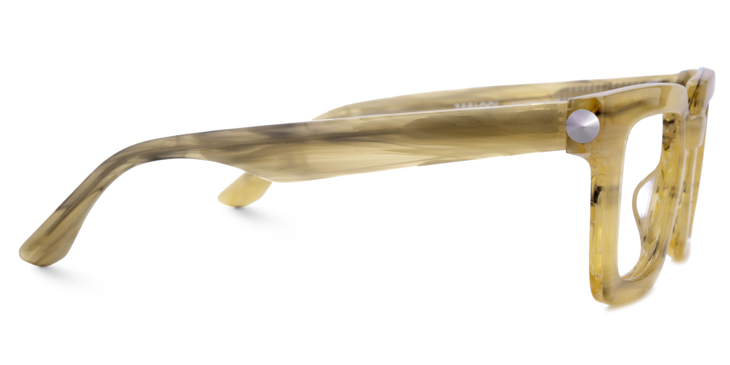 Ruthann Eco Acetate Mustard Yellow Glasses Frames Men's | ZEELOOL UK3