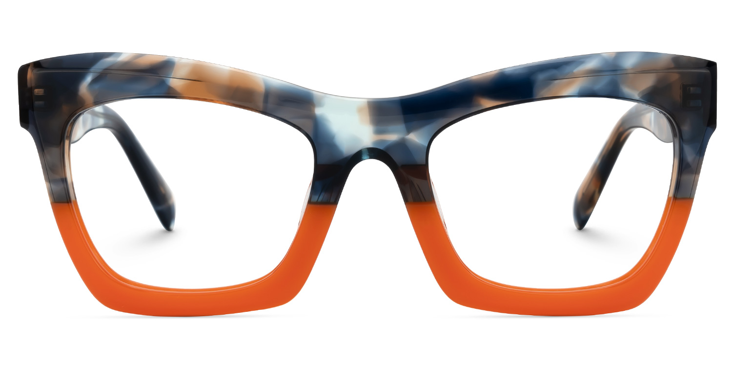 Benitez Square Orange Glasses good-img