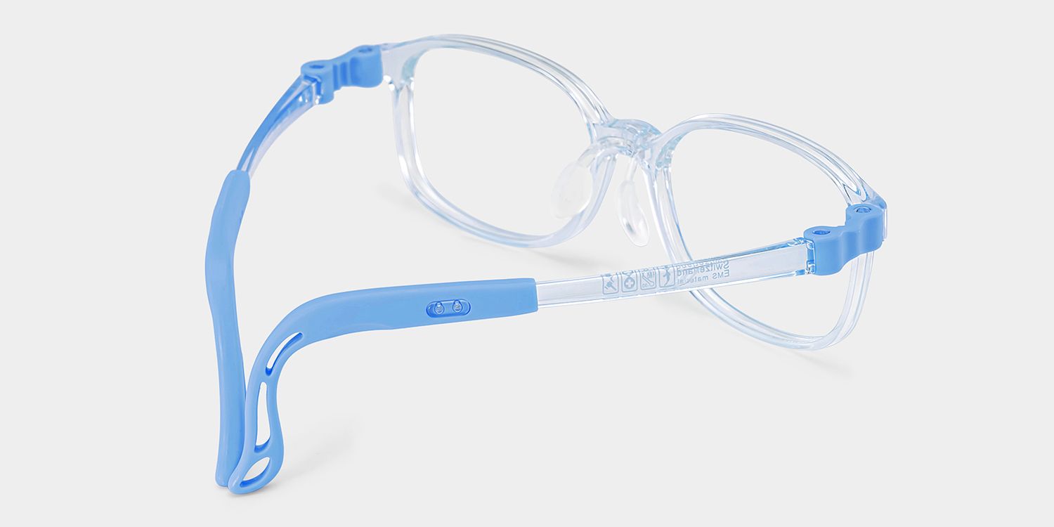 Casey Rectangle Clear Blue Frame Eyeglasses for Pre-tweens3
