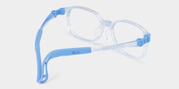 Casey Rectangle Clear Blue Glasses3