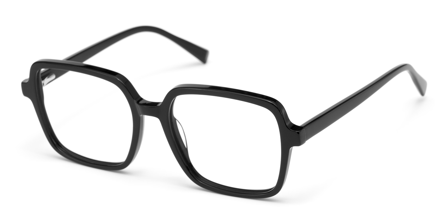 Square Black Eyeglasses- Ember Acetate Frame Glasses2