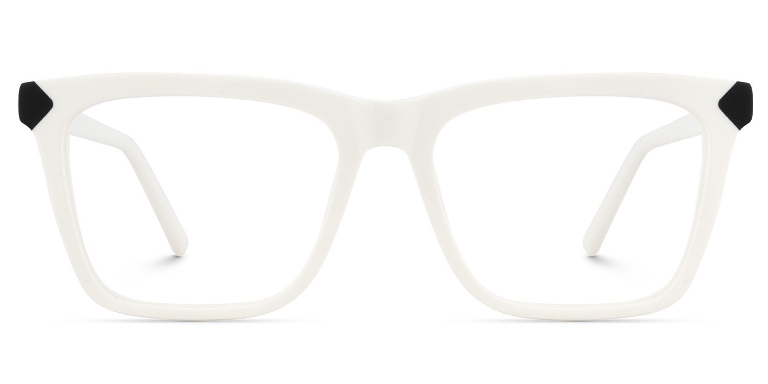 Thin White Glasses Frame In Rectangle Shape1