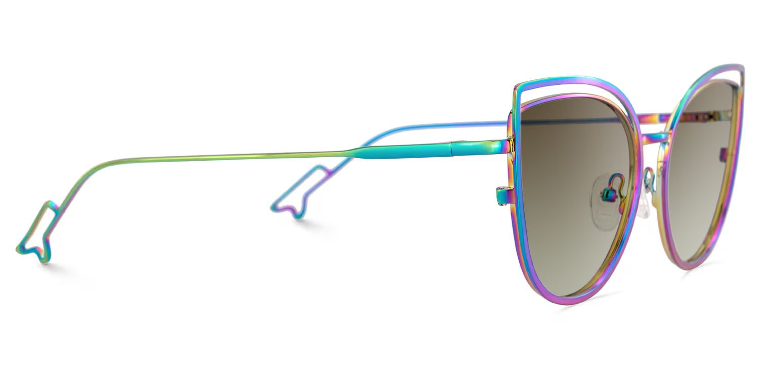 Spivey Iridescent Frame Sunglasses with Cat Eye Style | ZEELOOL UK3