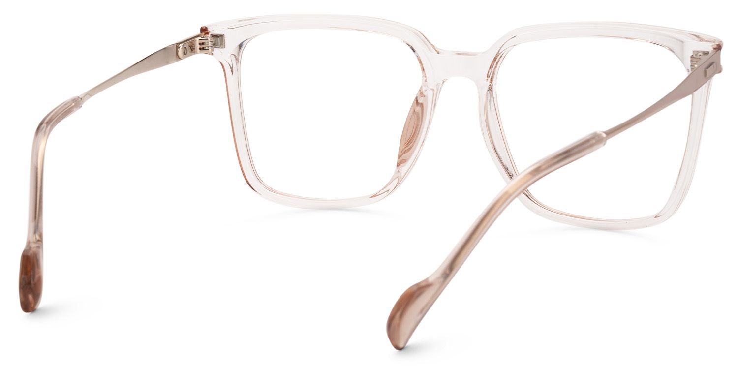 Thin Beige Frame Glasses With Square Shape5