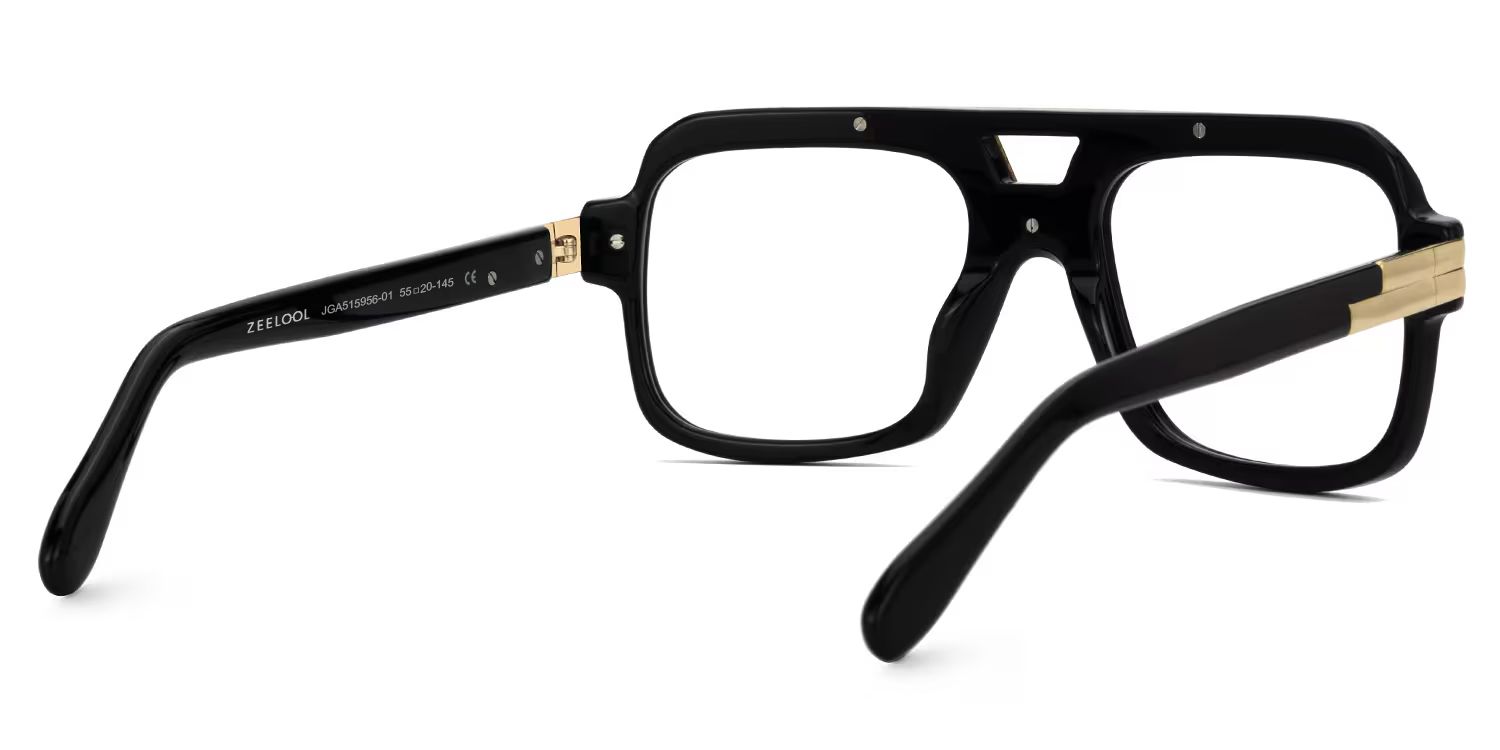 Croswell Acetate Aviator Black Frame Glasses | ZEELOOL UK3