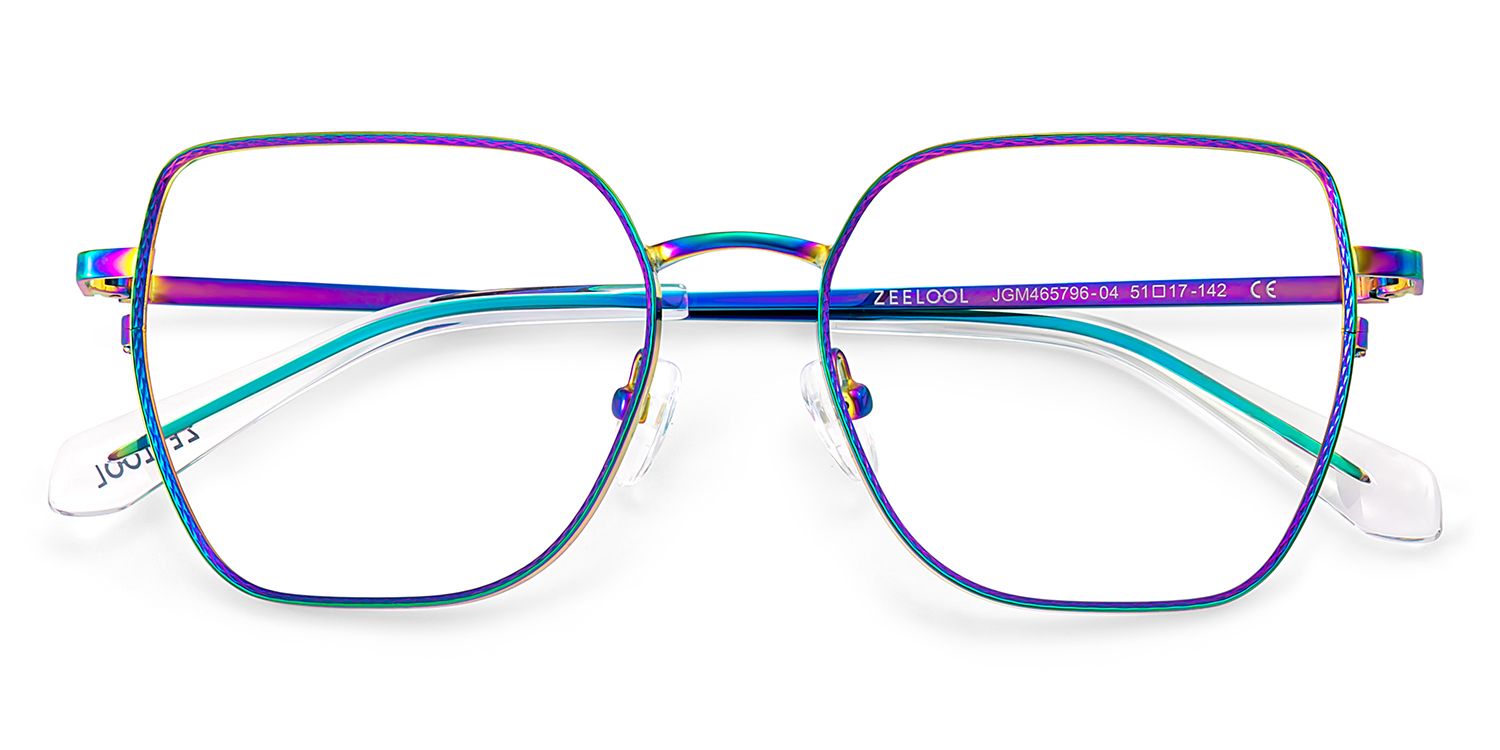 Fife Iridescent Full Frame Metal Prescription Glasses2
