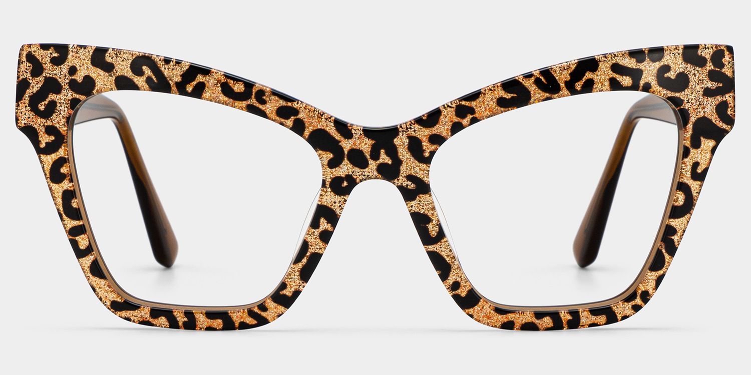 Designer Ansyah Cat Eye Leopard Print Frame Glasses0