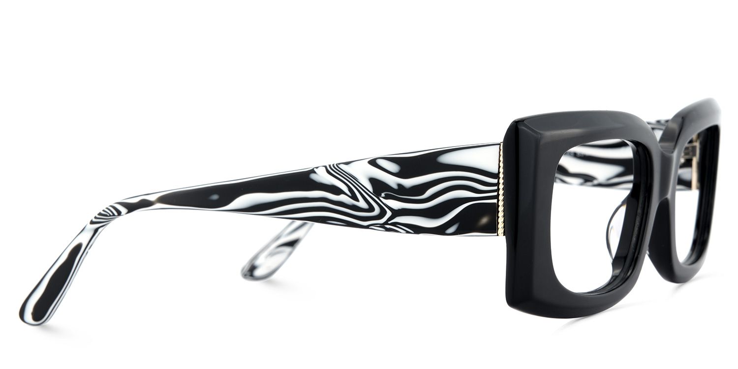 Orduno Black Rectangle Shape Eyeglasses | ZEELOOL UK4