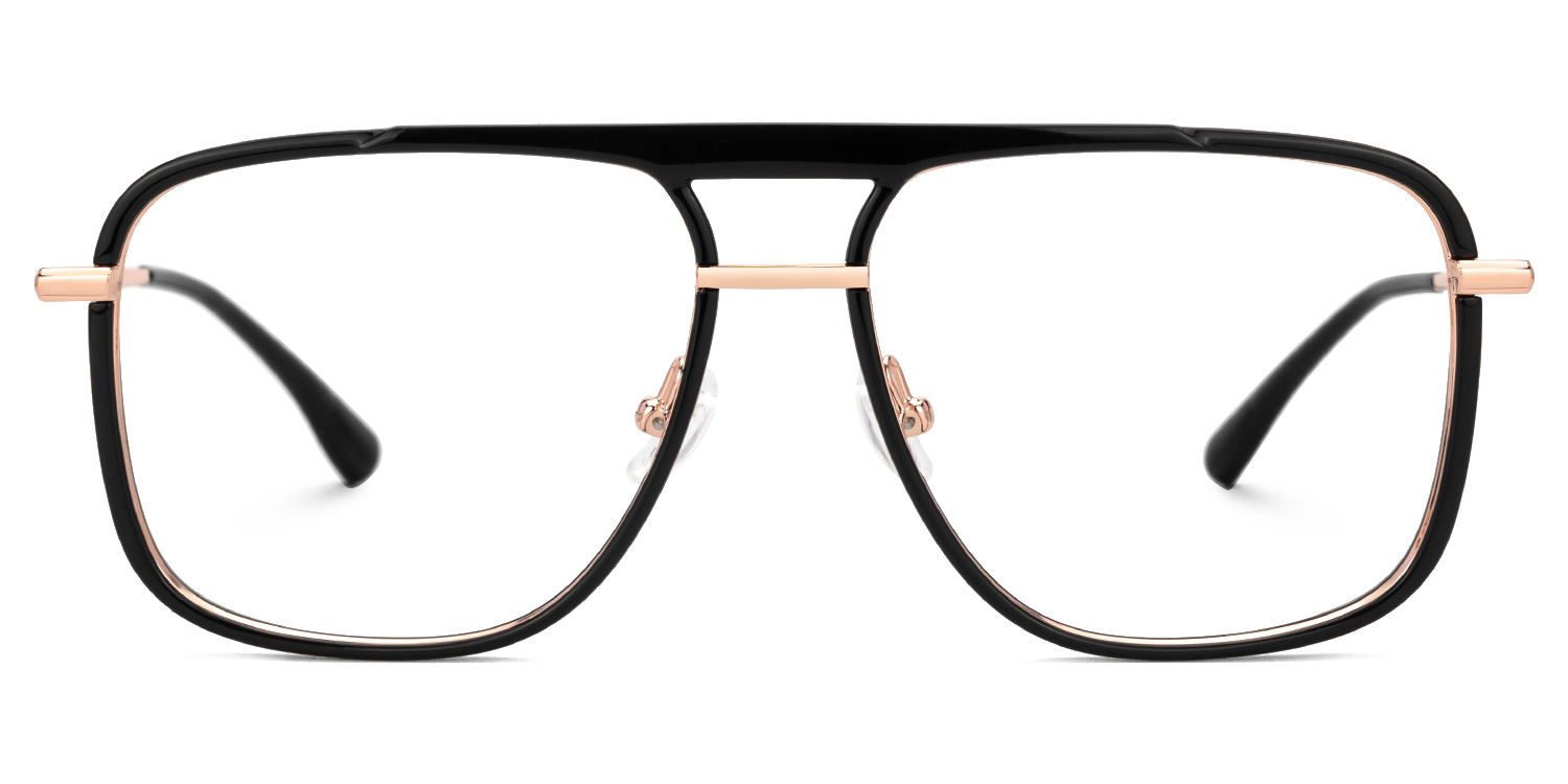 Caudle Black Eyeglasses with Aviator Design0