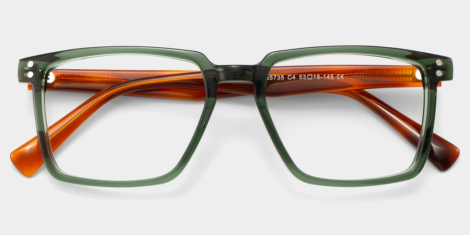 Griffin Rectangle Green Brown Glasses1