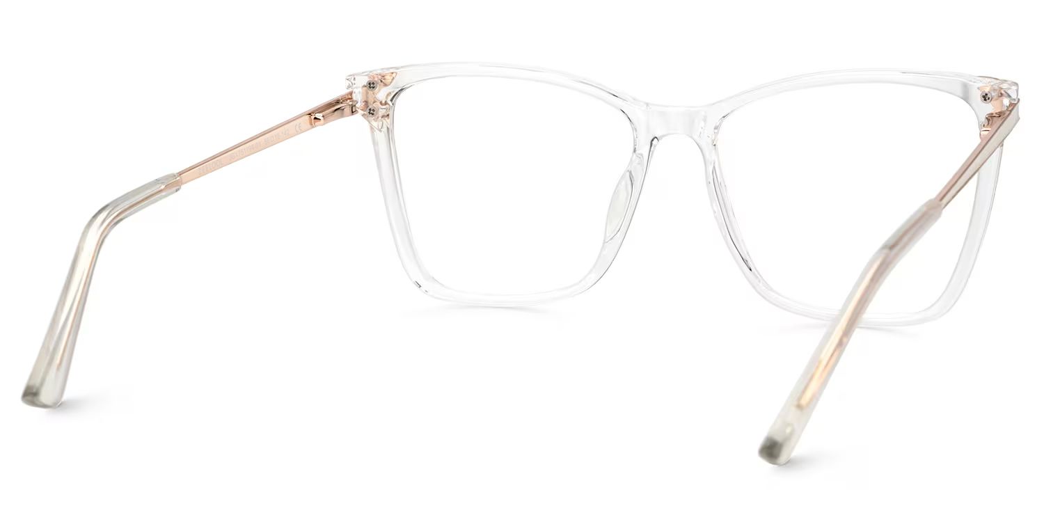 Tricee Square Clear Glasses With Gold Arms For Women | ZEELOOL UK4