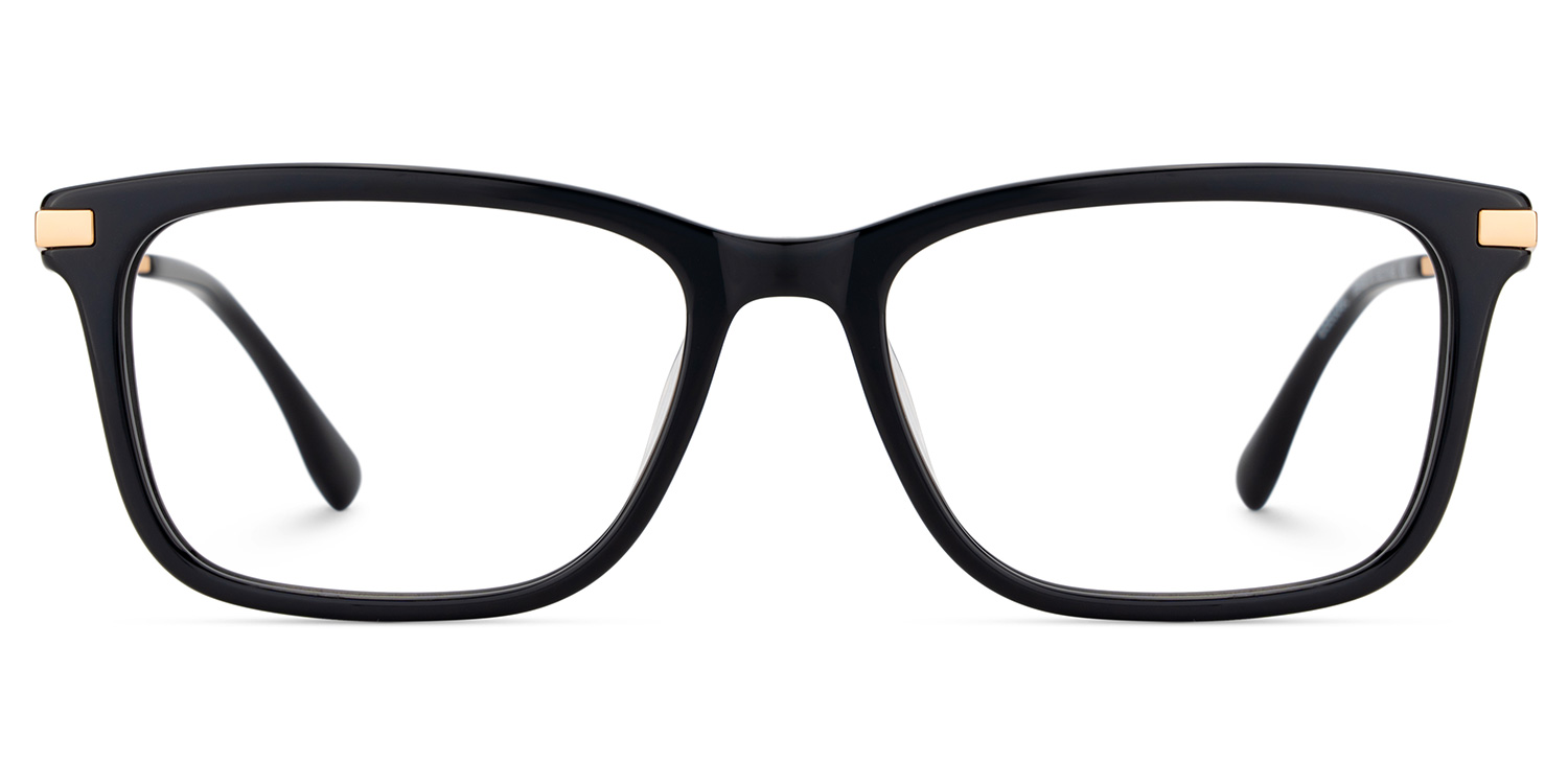 Zane Rectangle Black Glasses1