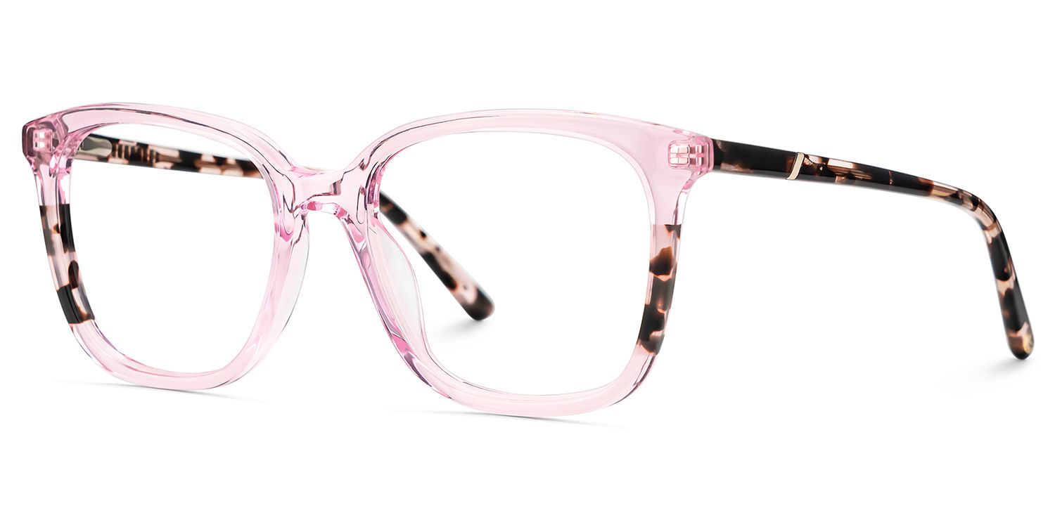 Finnley Acetate Pink Frame Glasses with Square Shape | ZEELOOL UK3