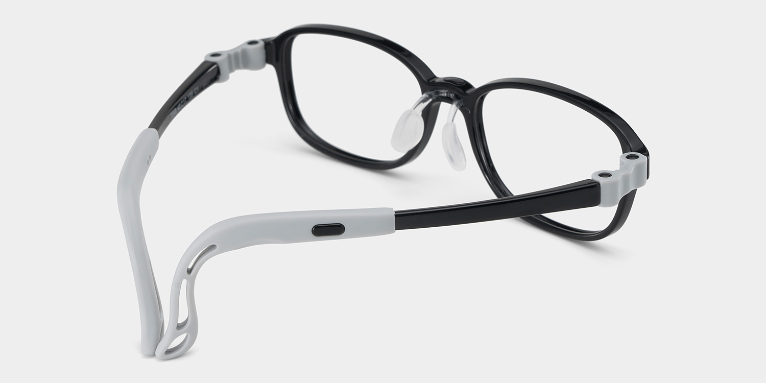 Bright Rectangle Black Frame Eyeglasses for Pre-tweens3