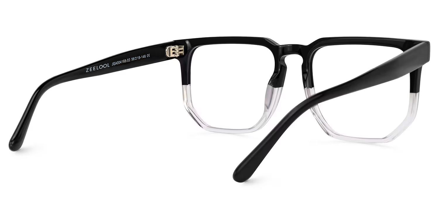 Matherne Square Glasses and Black-Clear Frames3
