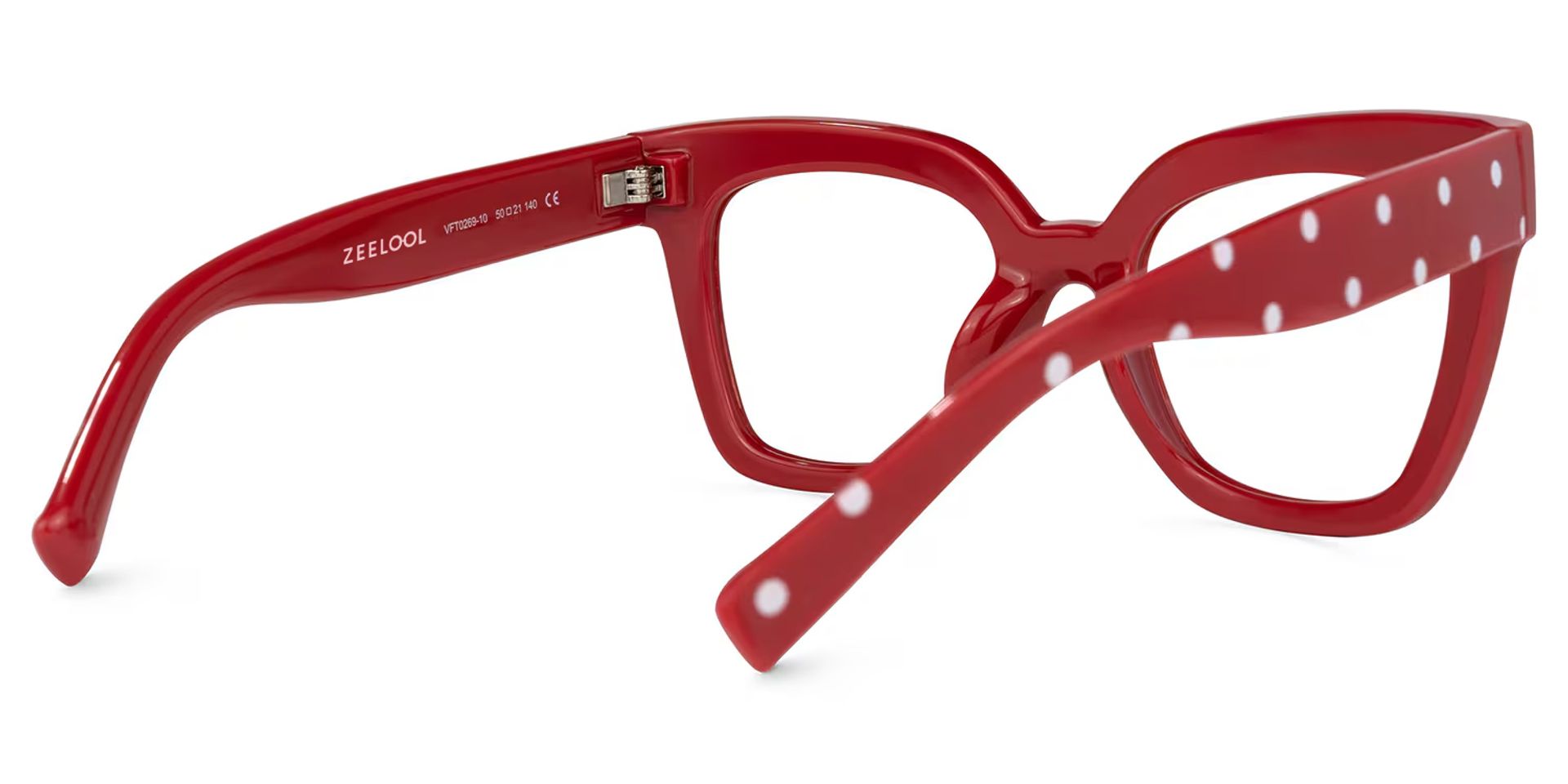 Malcolm Square Red Polka Dot Frame Gglasses | ZEELOOL UK3