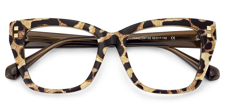 Tessia Brown Leopard Square Glasses