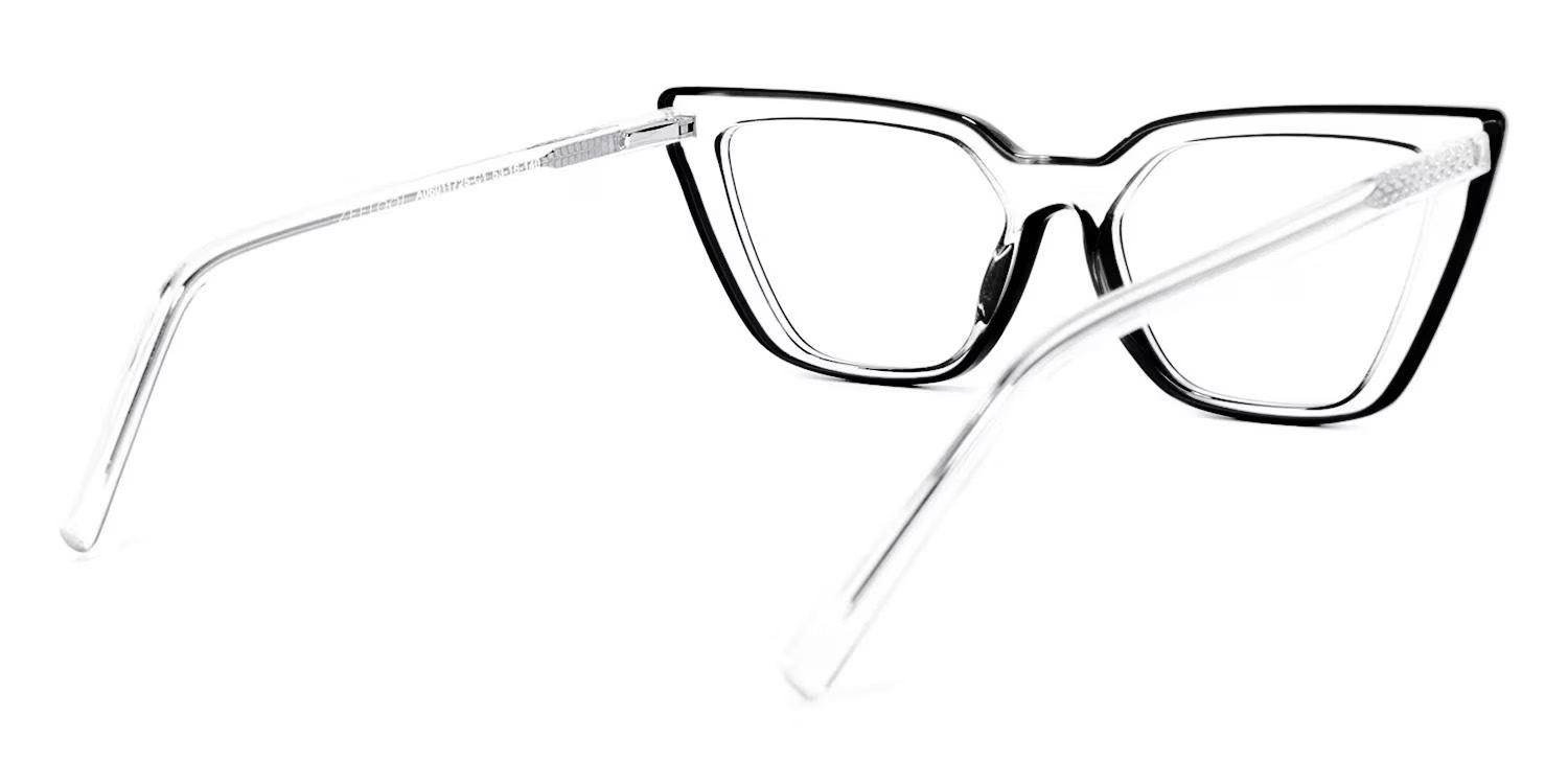 Yosef Cyber Women Black and Clear Cat Eye Frames Glasses3