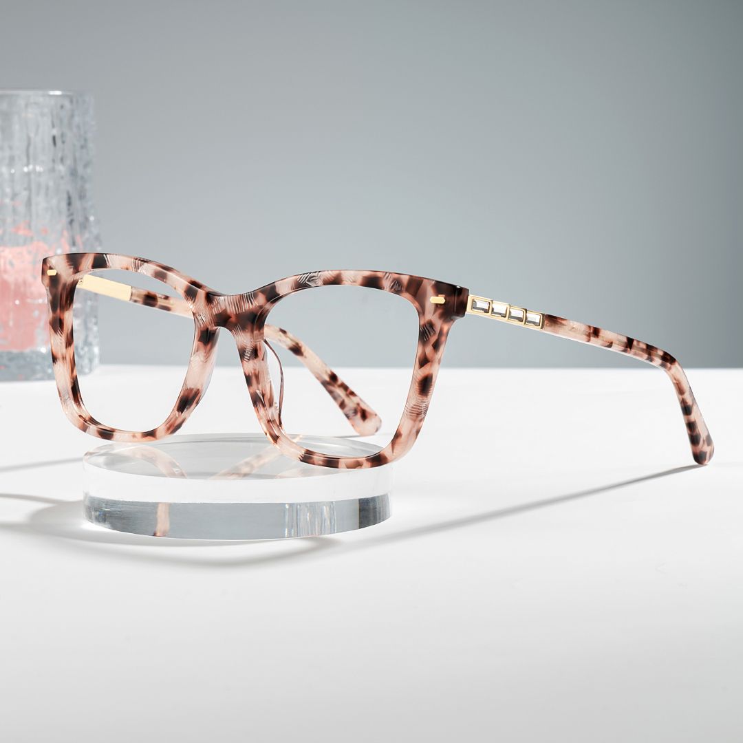 Women's Square Tortoise Frame Glasses0