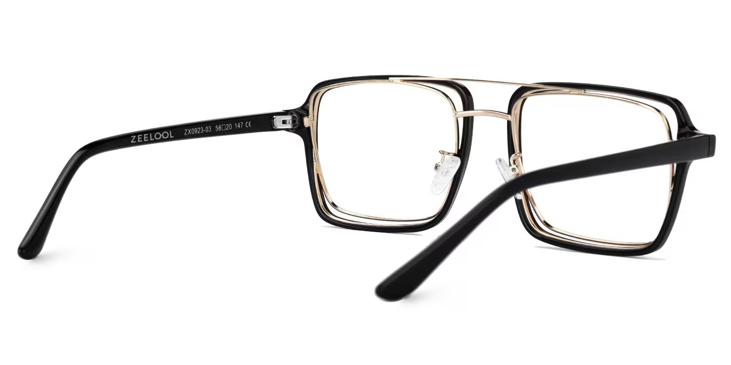Nellie Aviator Black-Gold Eyeglasses & Frame Glasses5
