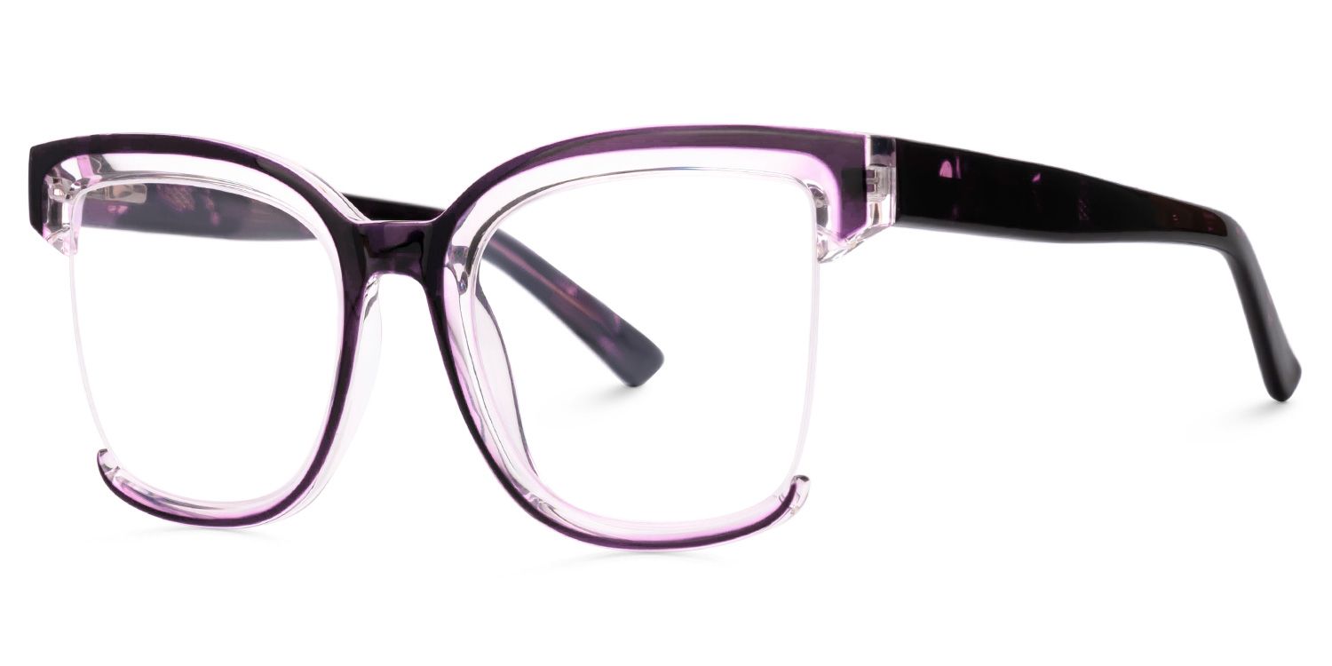 Square Cadogan Purple Color Frame Glasses | ZEELOOL UK1