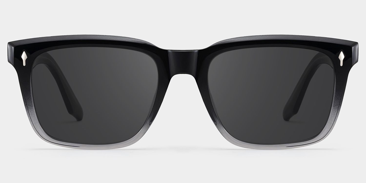 Fletcher Black Rectangle Polarized Sunglasses for Driving | ZEELOOL UK0
