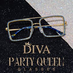 Diva Square Blue Glasses0