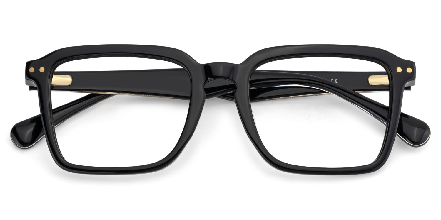 Vickerie Thin Black Glasses in Square Design | ZEELOOL UK2