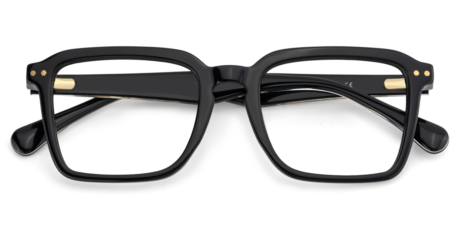 Vickerie Thin Black Glasses in Square Design | ZEELOOL UK2