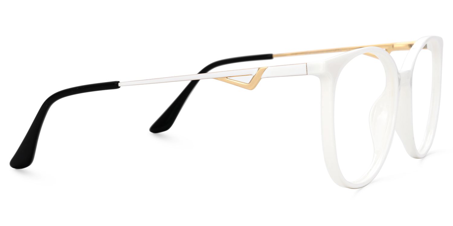 Chanty Round White Thin Frame Glasses | ZEELOOL UK2