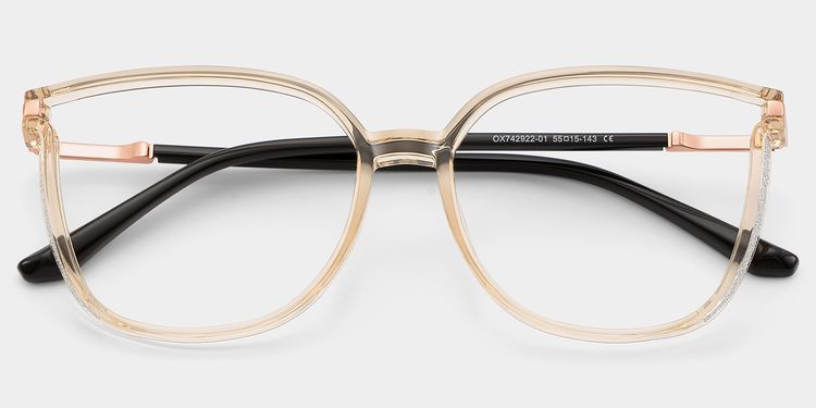 Annalisa Beige Square Glasses