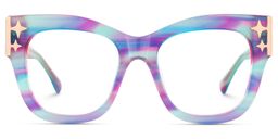 Minfia Square Blue Purple Glasses2