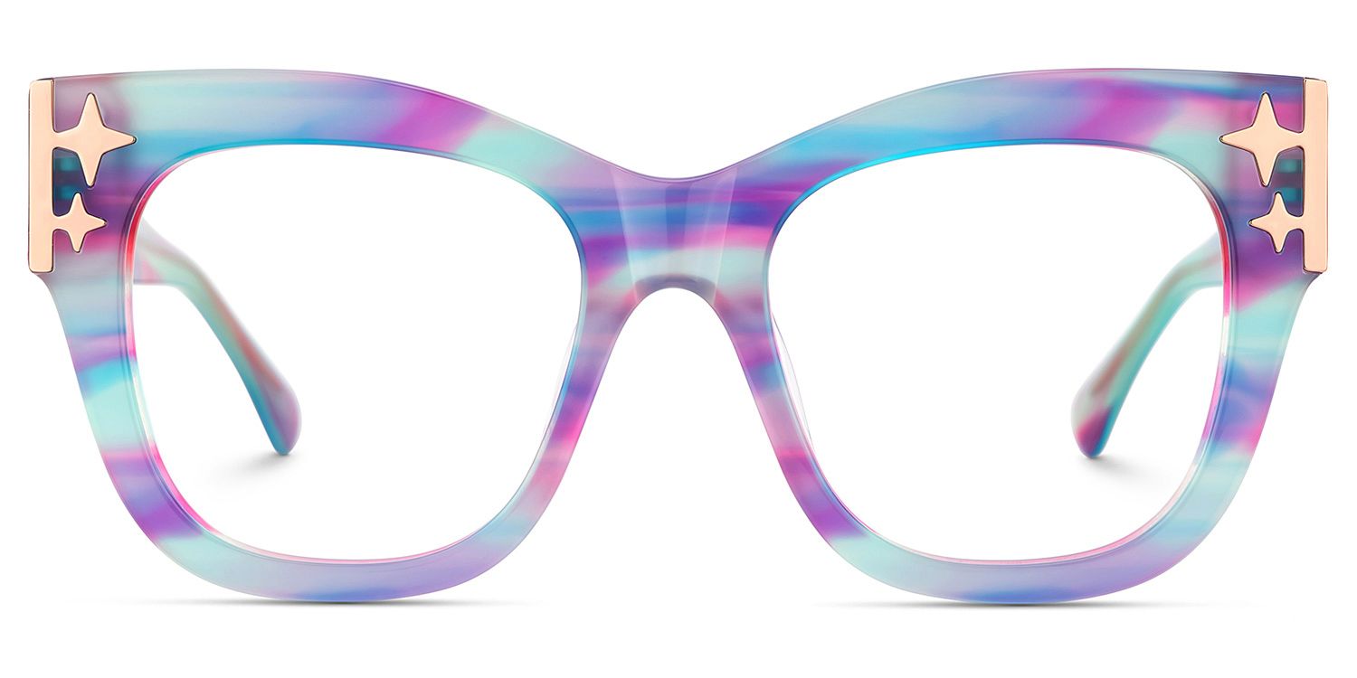 Designer Minfia Eyeglasses Blue Purple Frames Glasses2