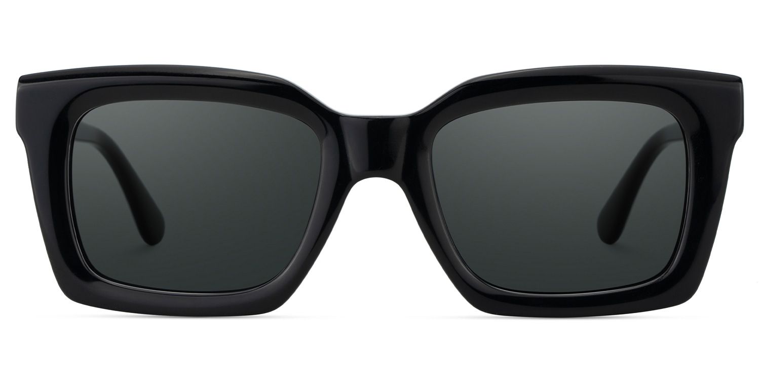 Solana Rectangle Black Full Rim Sunglasses | ZEELOOL UK0