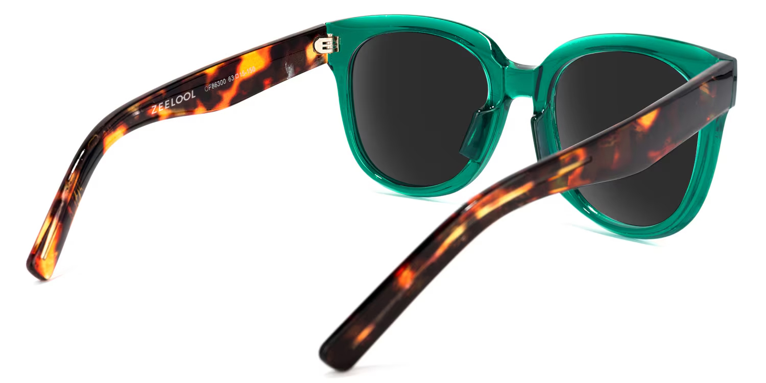 Harrell Square Dark-Green Sunglasses | ZEELOOL UK4