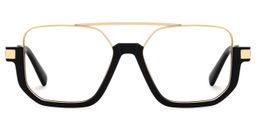 Oromiya Aviator Black Gold Glasses2