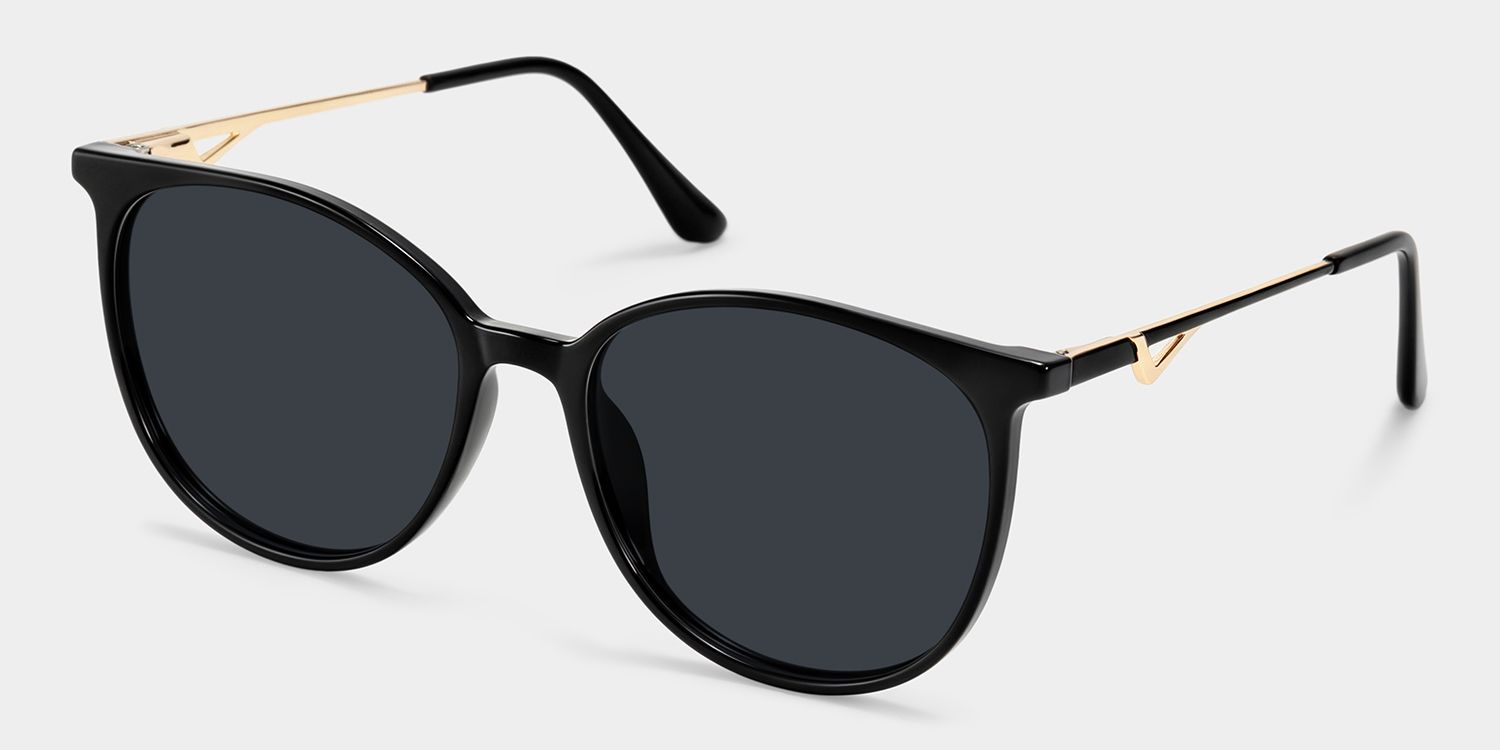 Chanty Black Frame Sunglasses with Round Style | ZEELOOL UK2