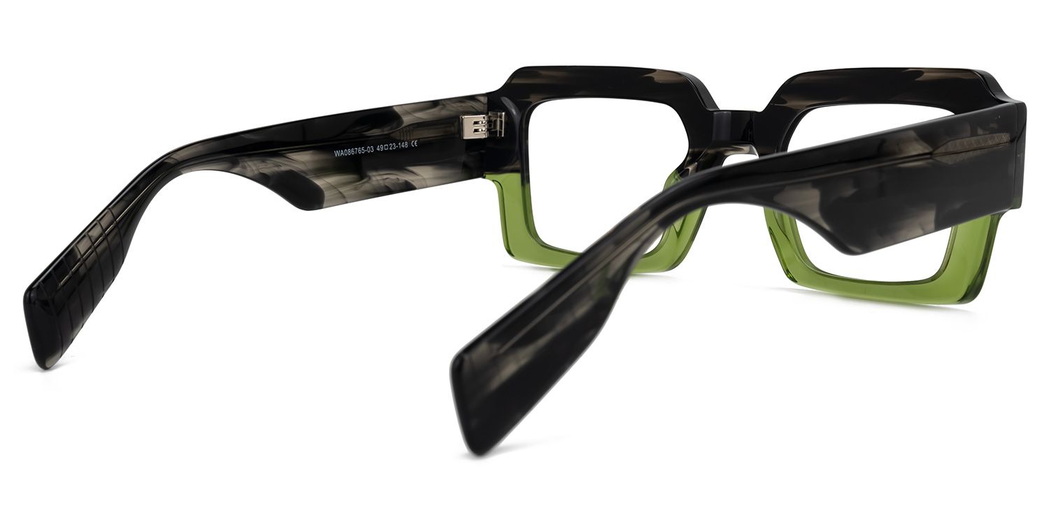 Bobbee Square Black-Green Glasses | ZEELOOL UK3
