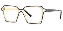 Foday Geometric Black Gold Glasses3