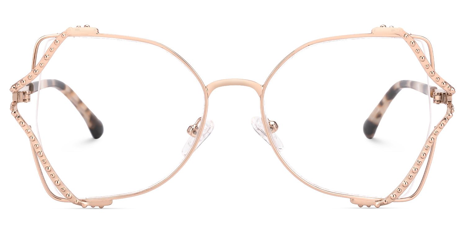 Mcconico Designer Eyeglasses in Butterfly Rose-Gold Frame0